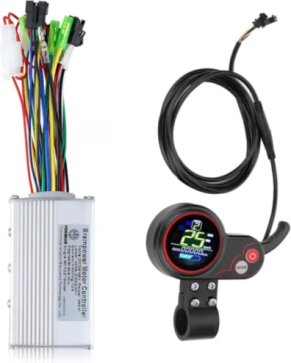 Brushless Motor Controller with Waterproof LCD Display Panel, 36V/48V 350W Electric Scooter Controller Kit for Electric Bicycle Scooter