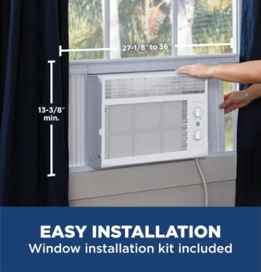Window Air Conditioner Unit, 5,000 BTU for Small Rooms up to 150 sq ft - with Manual Adjustable Fan and Cooling Settings, Perfect for Small Bedroom or Living Room, Easy Install Kit Included, White New 5,000 BTU Mechanical Controls White