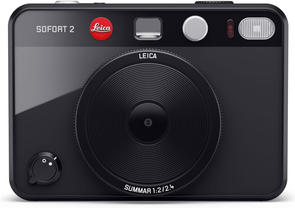 Sofort 2 Digital and Instant Photo Camera with LCD Display, Two Shutter Releases, 10 Lens Effects, and Leica FOTOS App Support (Black)