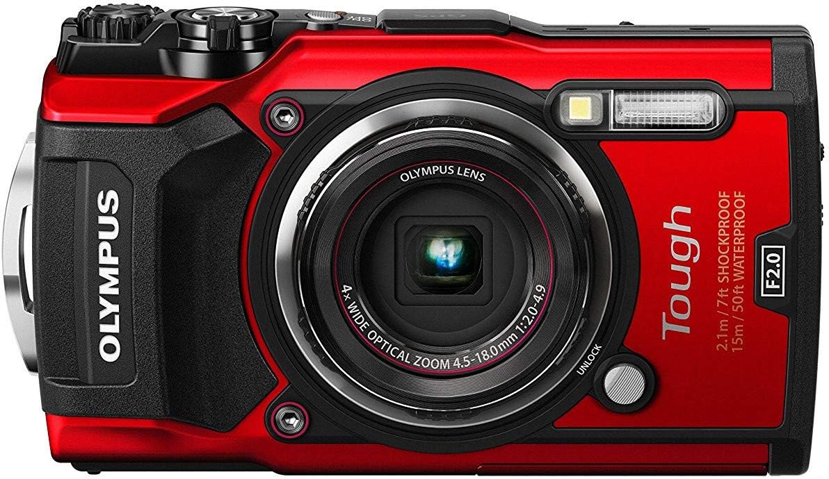 OM SYSTEM Olympus TG-5 Waterproof Camera with 3-Inch LCD, Red