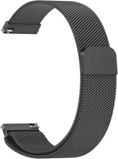 Vanjua 18mm 19mm 20mm 22mm Watch Band Quick Release Replacement Wristbands, Stainless Steel Metal Mesh Loop Adjustable Magnetic Replacement Straps Bands for Men Women Black 22mm