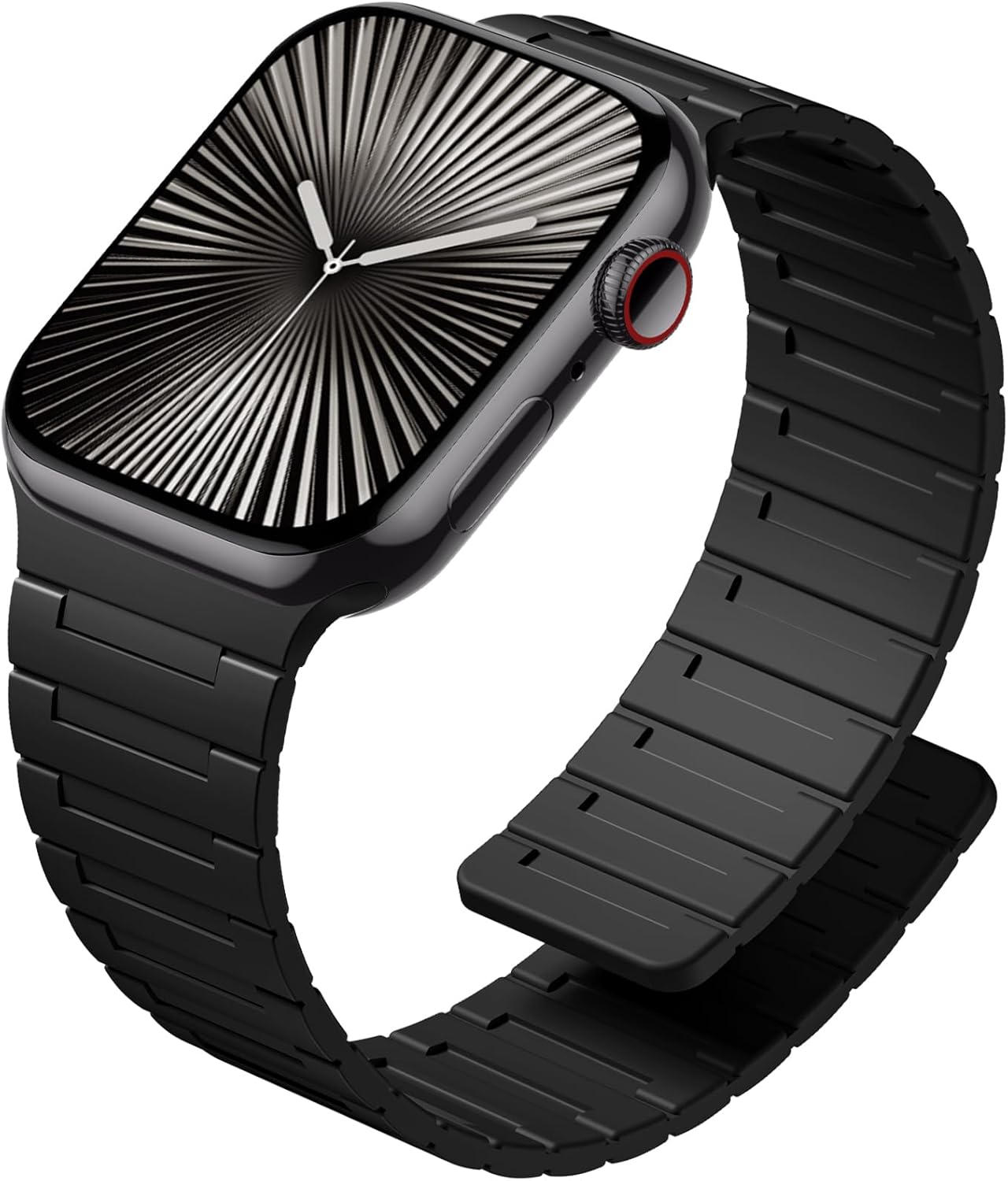 Magnetic Watchband Compatible with Apple Watch for Men 44mm 45mm 46mm 49mm 42mm 41mm 40mm 38mm Women, Silicone Sport Strong Magnet Strap for iWatch Series 11 Ultra 3 Ultra 2 Se 10 9 8 7 6 5 4 1 Black 44mm/45mm/46mm/49mm/(42mm-Series 3 2 1)