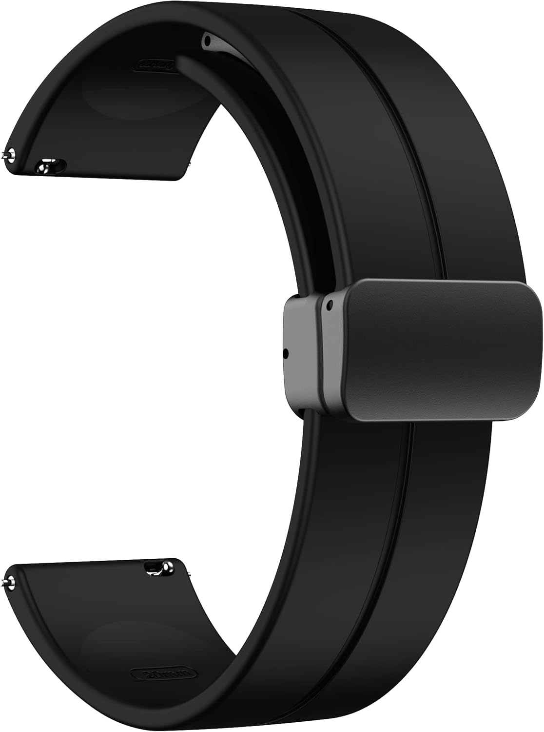 Magnetic Watch Band 22mm 20mm 19mm 18mm 16mm With Quick Release Soft Silicone Sport Watch Band for Men Women, Magnetic Silicone Replacement Strap Black 20mm