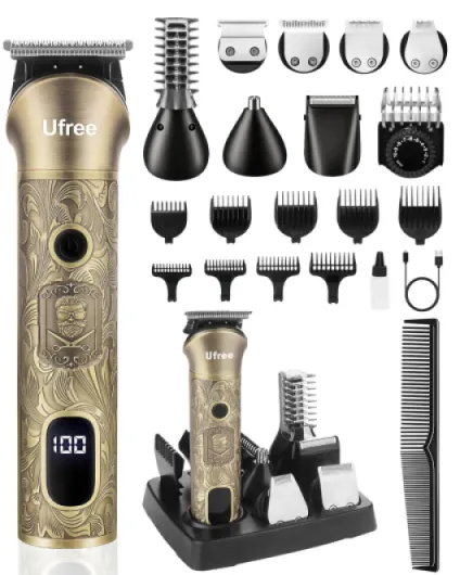 Beard Trimmer for Men, Electric Razor Shaver, Cordless Hair Clipper Shaving Kit for Mustache Body Nose Ear Hair Facial, Adjustable Beard Grooming Kit Birthday Gifts for Men Bronze