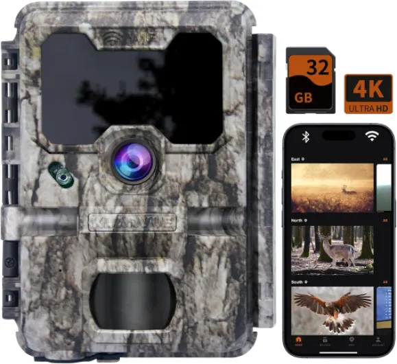 Premium Trail Camera WiFi Guardian Pro 2025 Model - Native 4K 32MP UHD Feed with No Glow Night Vision,0.2s Trigger Motion Activated with 32GB SD Card,IP67 for Wildlife Monitoring Game Camera WIFI Camera