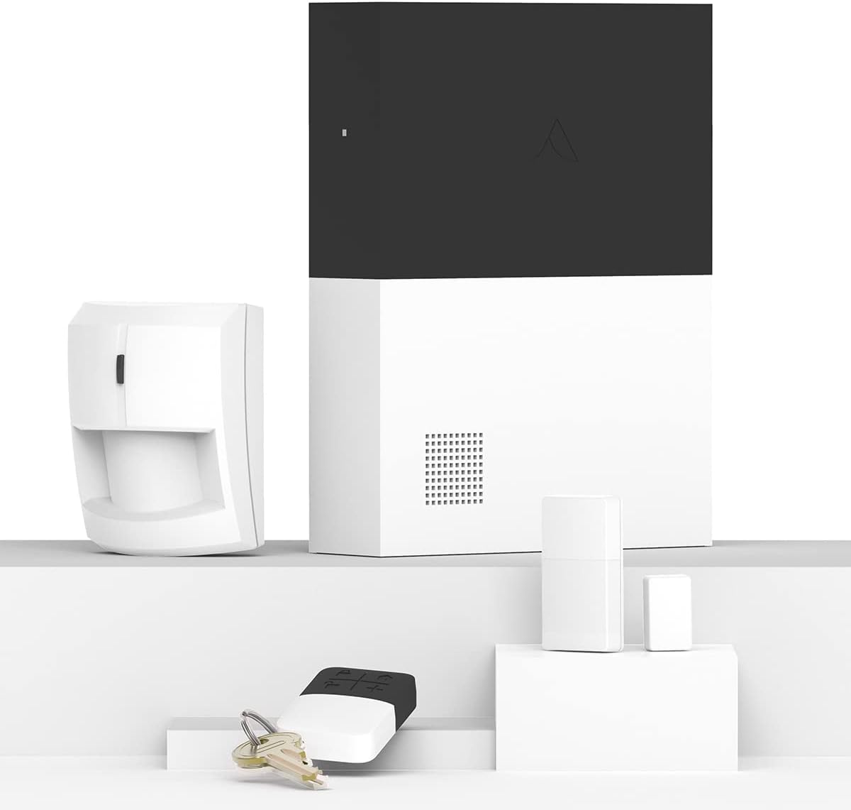 4 Piece Wireless Smart Security System - Works with Apple HomeKit, Z-Wave and Zigbee Devices - Expandable to Protect Your Whole Home - Easy DIY Installation - Optional Professional Monitoring 4 Piece Bundle