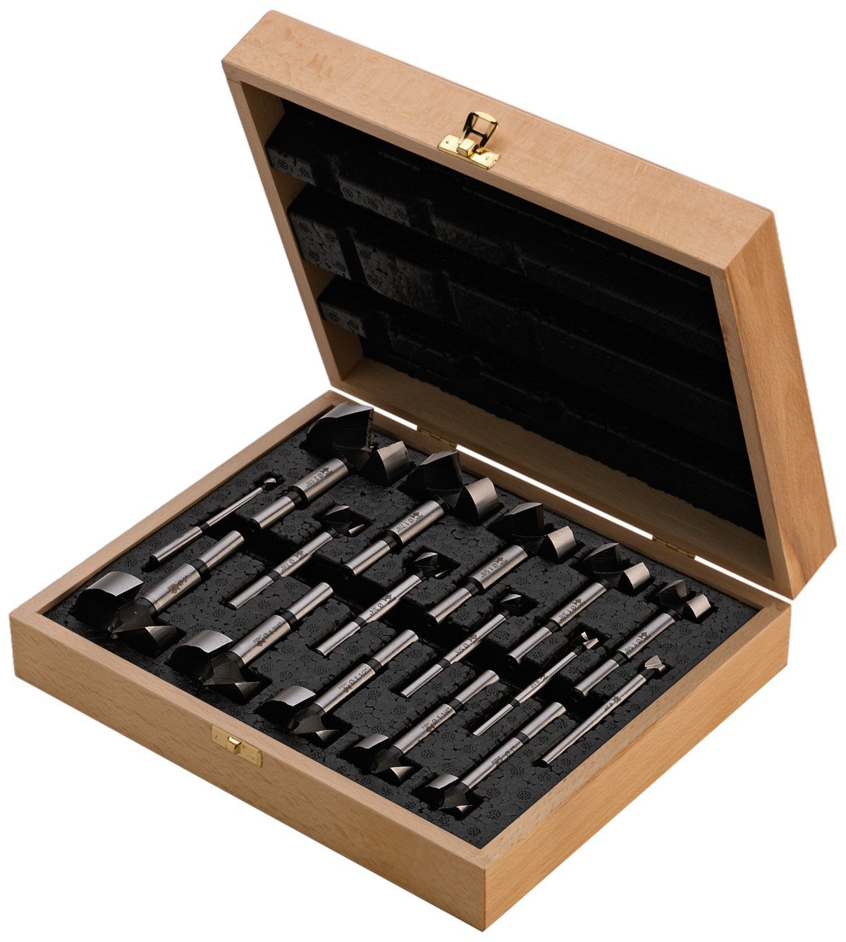 FISCH Wave Cutter Forstner Bit Set, 16-Piece – Precision Drill Bits for Woodworking, Splinter-Free Cutting, Incl - 1/4" to 2-1/8" Diameter - FSA-196037