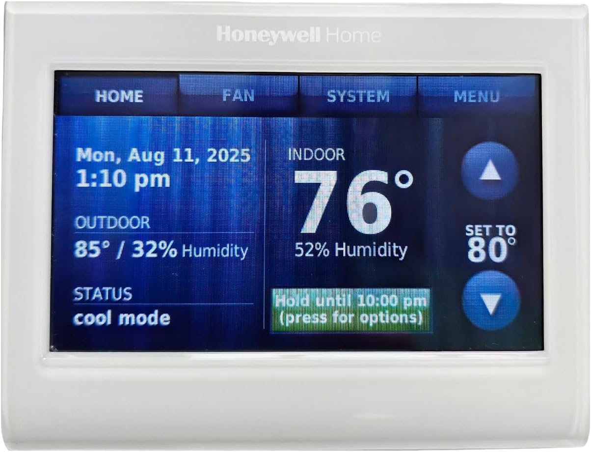 TH9320WF5003 Wi-Fi 9000 Color Touch Screen Programmable Thermostat, 3.5 x 4.5 Inch, White, 'Requires C Wire"