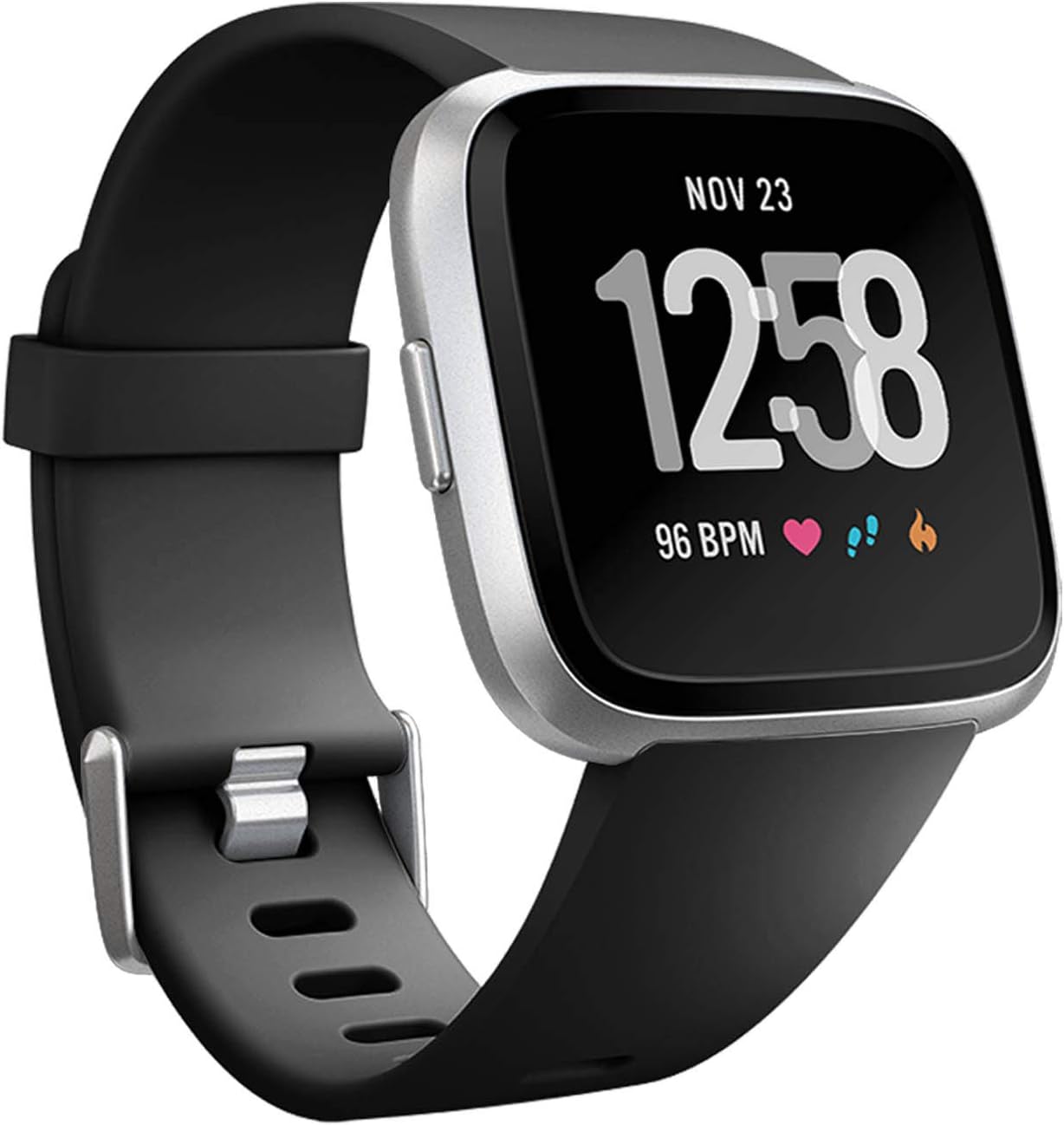 Band Compatible with Fitbit Versa 2 Bands for Women Men, Soft Band Compatible with Fitbit Versa Bands, Sport Waterproof Breathable Replacement Wristband Strap for Versa Lite, Large, Black, 1 Pack Large 7.2"-8.7" Black