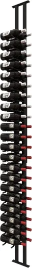 Ultra Wine Racks Floor-to-Ceiling Mount Display (1 Side, Double Deep, Black, Holds 42 Wine Bottles) - Modern Metal Wine Storage for Wine Cellars, Home Bars, Kitchens, and Dining Rooms 1 Side Double Deep