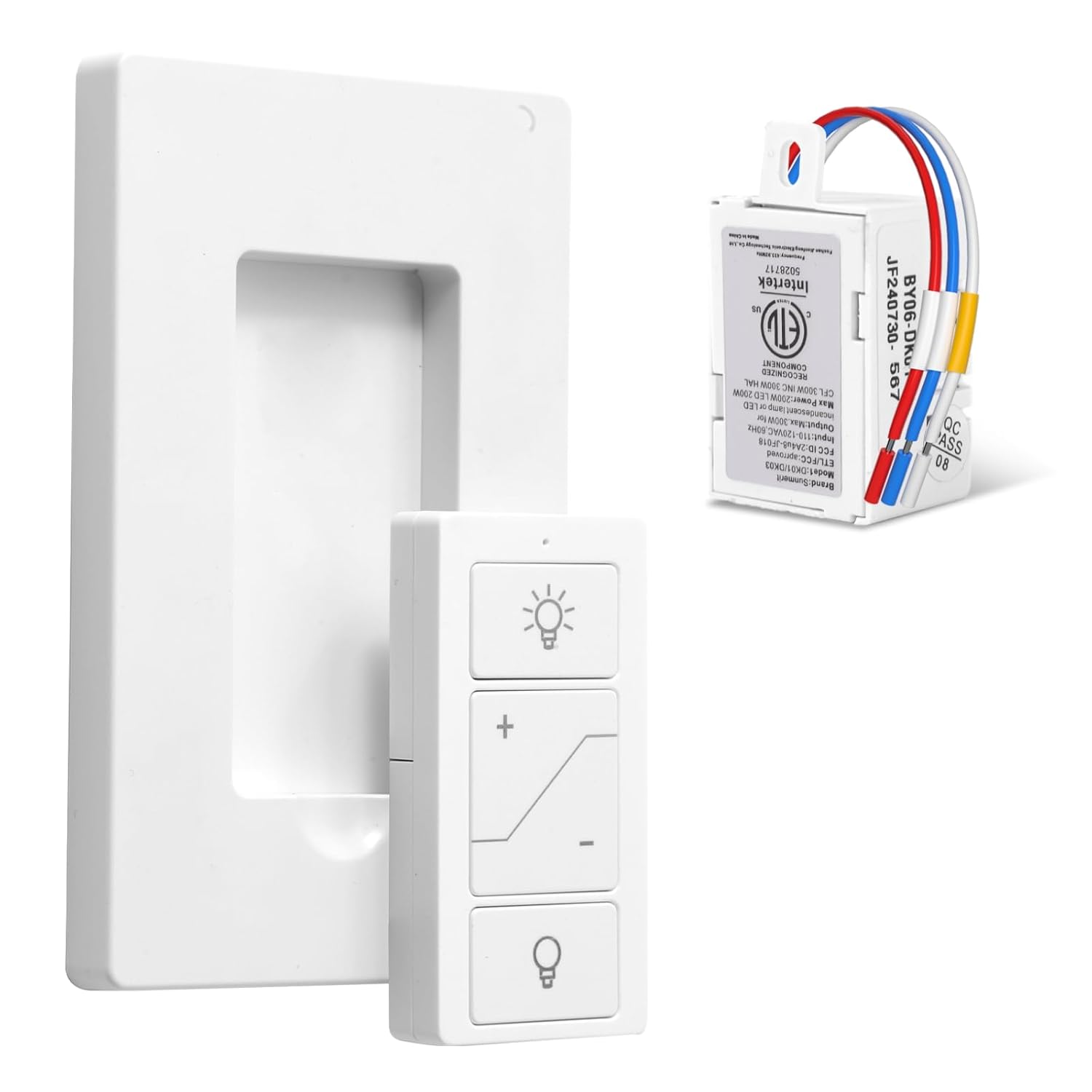 Wireless Dimmer Switch, Remote Light Switch and Receiver kit, Compatible with Alexa Voice Control, Smart Wall Switch Lighting Fixture for Ceiling Lights Pendant Lamps, Support 2.4G&5G SQ-Dimmer-TDQ02(BY06-DK01)