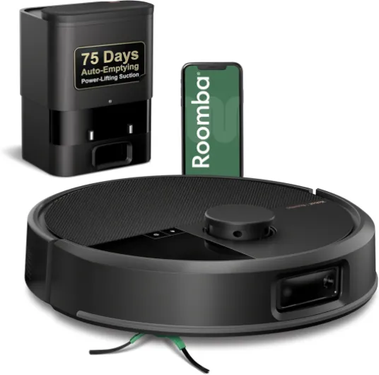 Roomba Plus 504 Vac Robot Vacuum with AutoEmpty Dock - Superior Power-Lifting Suction, Anti-Tangle Dual Rubber Brushes, Perfect for Pet Hair, Self-Empties for 75 Days, Avoids Obstacles, LiDAR