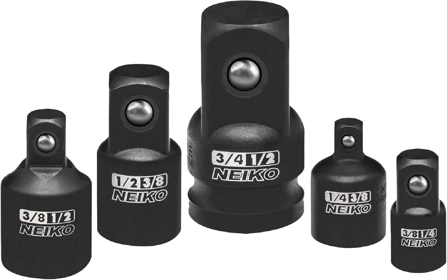 30249A 5 Piece Impact Socket Adapter Set, Standard SAE, 1/4, 3/8, 1/2" Cr-V Steel Impact Driver & Wrench Conversion Kit Socket Reducer, Locking Socket Adapter Set Adapter Reducer 5 Piece