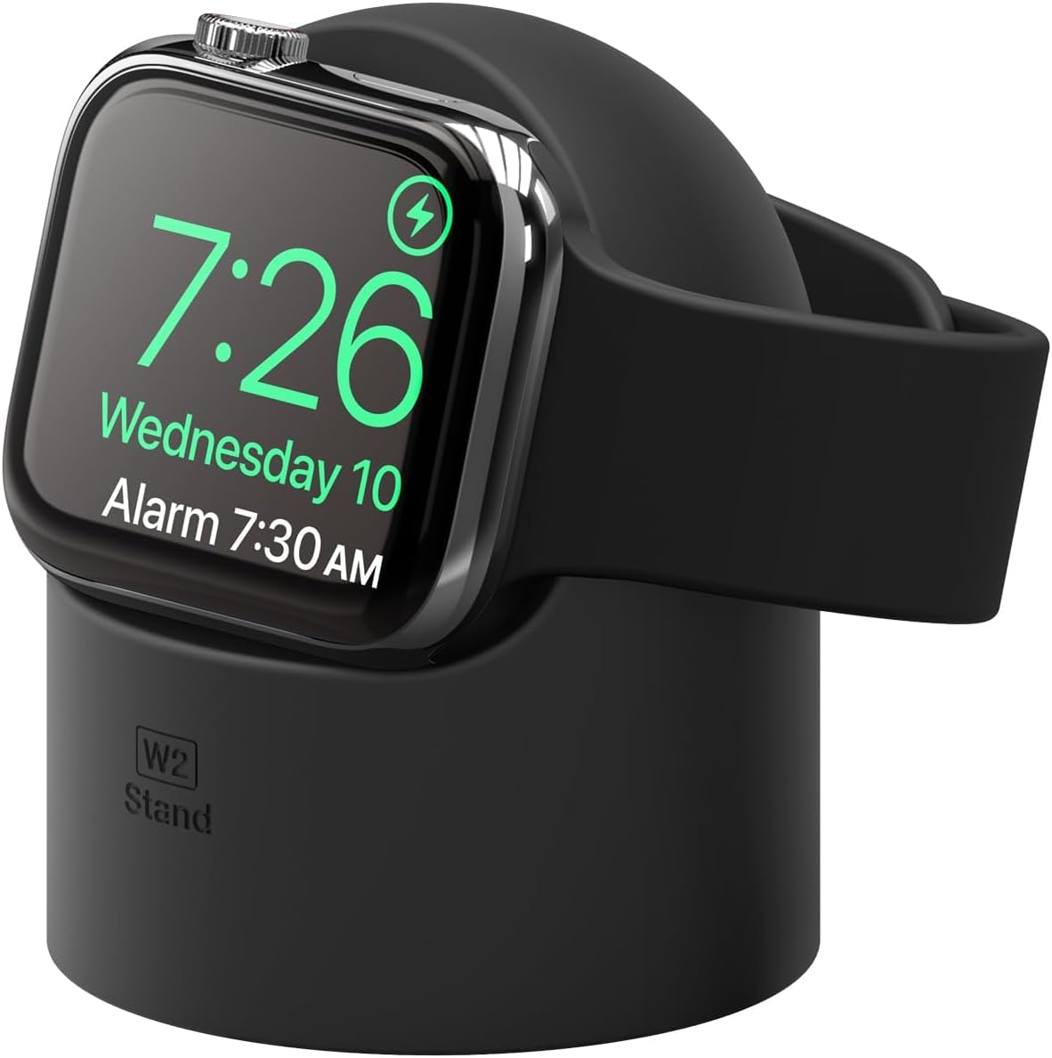 W2 Charger Stand Compatible with Apple Watch Series Ultra3/Ultra2/Ultra/11/10/9/8/7/6/5/4/3/2/1/SE3/SE2/SE1 (49mm, 46mm, 45mm, 44mm, 42mm, 41mm, 40mm, 38mm) Black
