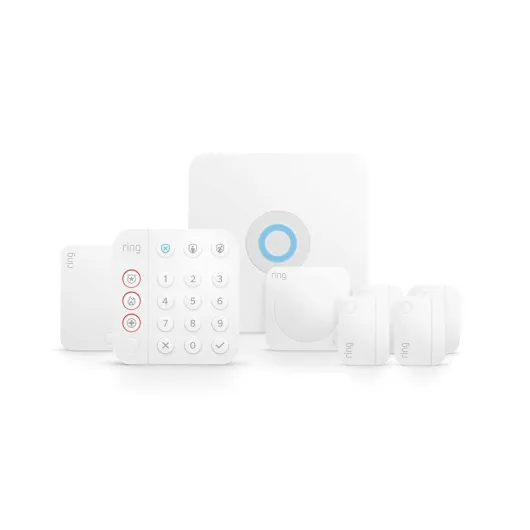 Alarm 8-Piece Kit with Outdoor Cam Plus, Battery and Ring Battery Doorbell