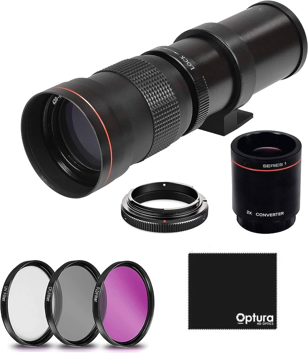 Professional 420-1600mm f/8.3 HD Manual Telephoto Lens for Pentax K-1, K-S2, K-S1, K-500, K-70, K-50, K-30, K5 IIs, K-7, K-5, K-3 II, K-2, K-X, K20D, K100D, K110D and K10D