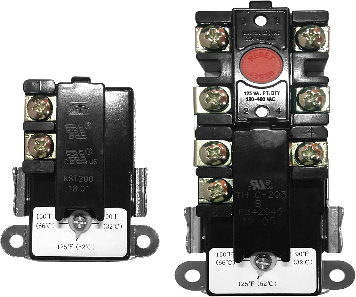 EWH-00 Electric Water Heater Thermostat for double element Heater, Includes 1x Upper Thermostat and 1x Lower Thermostat, Universal type for TOD & APCOM type, Fit for Most Electric Water Heaters