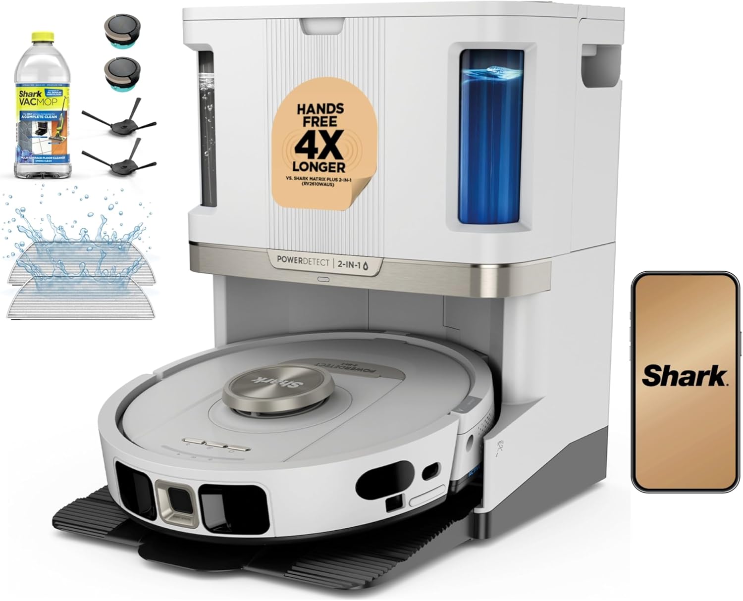 Robot Vacuum & Mop Combo, PowerDetect NeverTouch Pro,Self-Emptying,Self-Refill with Self-Clean Pad Wash & Dry, 60-Day Debris Capacity,30-Day Refill Tank, 5PowerDetect Technologies,White,AV2800ZE Wet+Dry AutoRefill+SelfClean-White