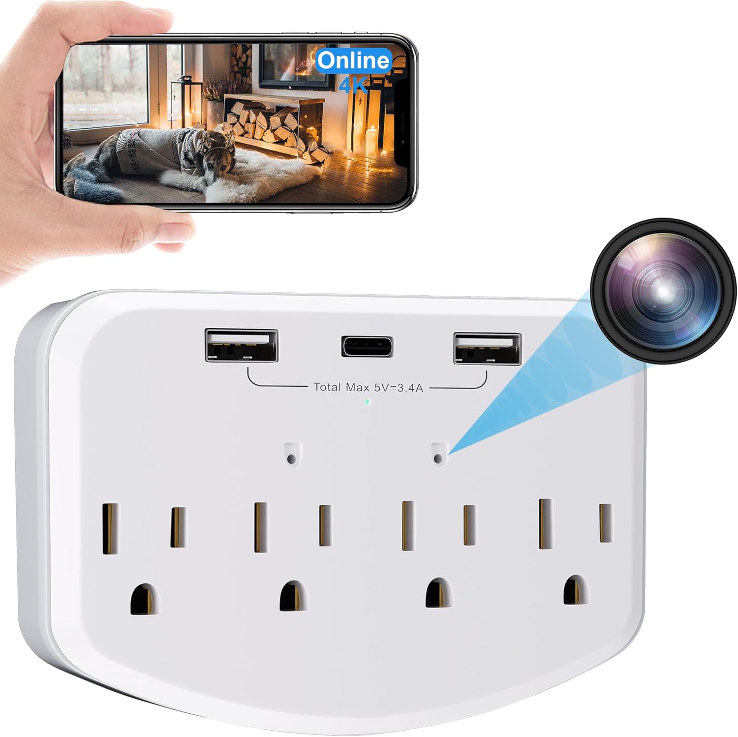 1080P Wireless Cameras Mini Small Security Wall Outlet WiFi Camera Indoor Camera for Home Security【Upgraded】 standard
