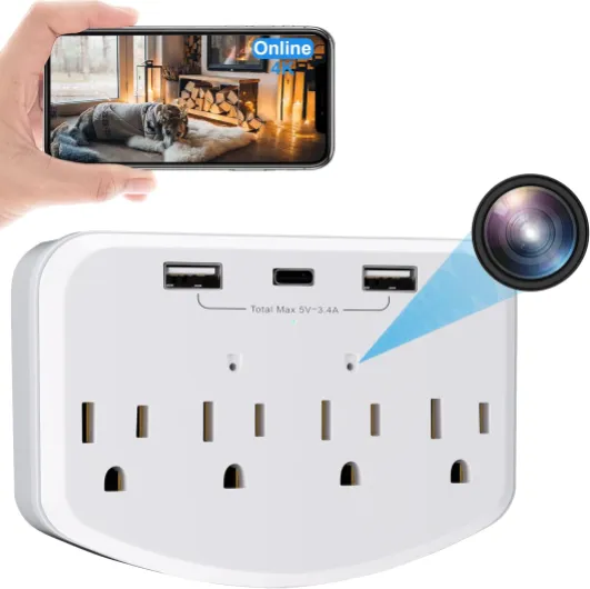 1080P Wireless Cameras Mini Small Security Wall Outlet WiFi Camera Indoor Camera for Home Security【Upgraded】 standard