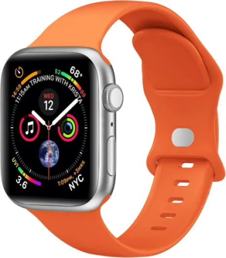 Sport Band Compatible with Apple Watch Bands 40mm 38mm 41mm 42mm 44mm 45mm 49mm for Women Men,Soft Silicone Waterproof Replacement Strap for Apple Watch Series 11 10 9 8 7 6 5 4 Ultra 3 2 1 SE Orange 38mm/40mm/41mm/42mm(Series 10) S/M