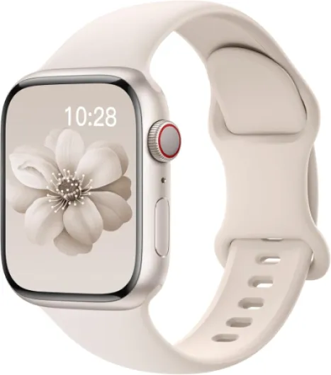 Sport Silicone Band Compatible with Apple Watch Bands 40mm 38mm 41mm 44mm 45mm 42mm 49mm Women Men,Soft Wristband Waterproof Replacement Sport Strap for iWatch Bands Series 9 8 7 6 5 4 3 2 1 SE Ultra Starlight 38mm/40mm/41mm/42mm(Series 11 10)
