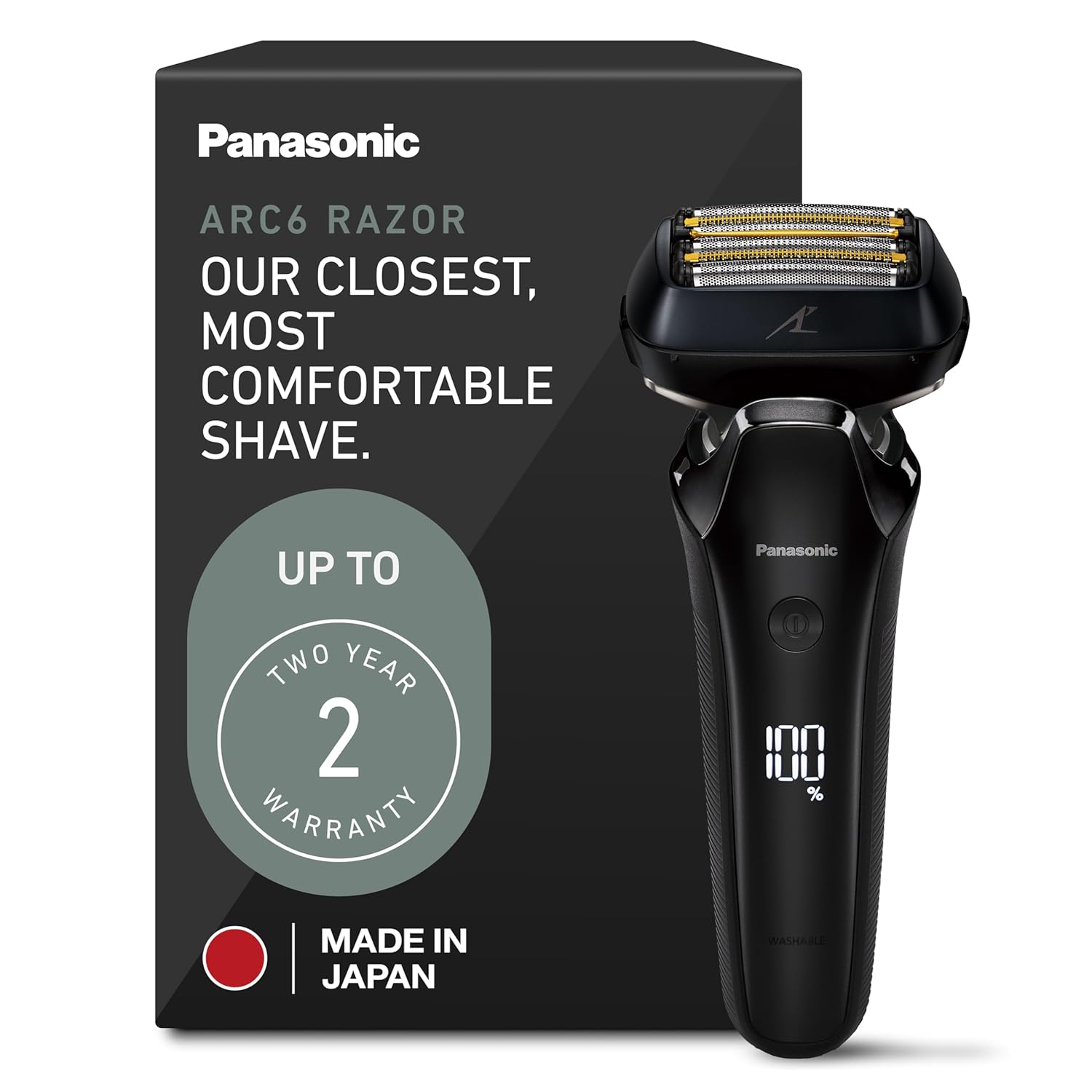 ARC6 Electric Razor for Men Face, Wet & Dry Shavers for Men with Foil Shaver, Pop-up Trimmer, Ultra-Fast 6-Blade, Smart Shave Sensor, 22D Flexible Pivoting Head - ES-LS8A-K (Black) Electric Shaver