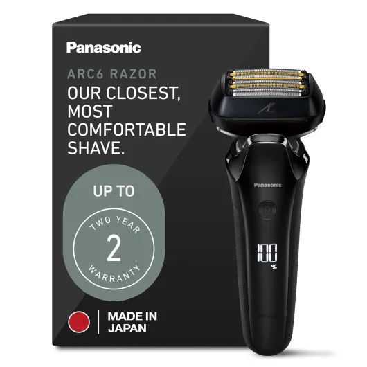 ARC6 Electric Razor for Men Face, Wet & Dry Shavers for Men with Foil Shaver, Pop-up Trimmer, Ultra-Fast 6-Blade, Smart Shave Sensor, 22D Flexible Pivoting Head - ES-LS8A-K (Black) Electric Shaver