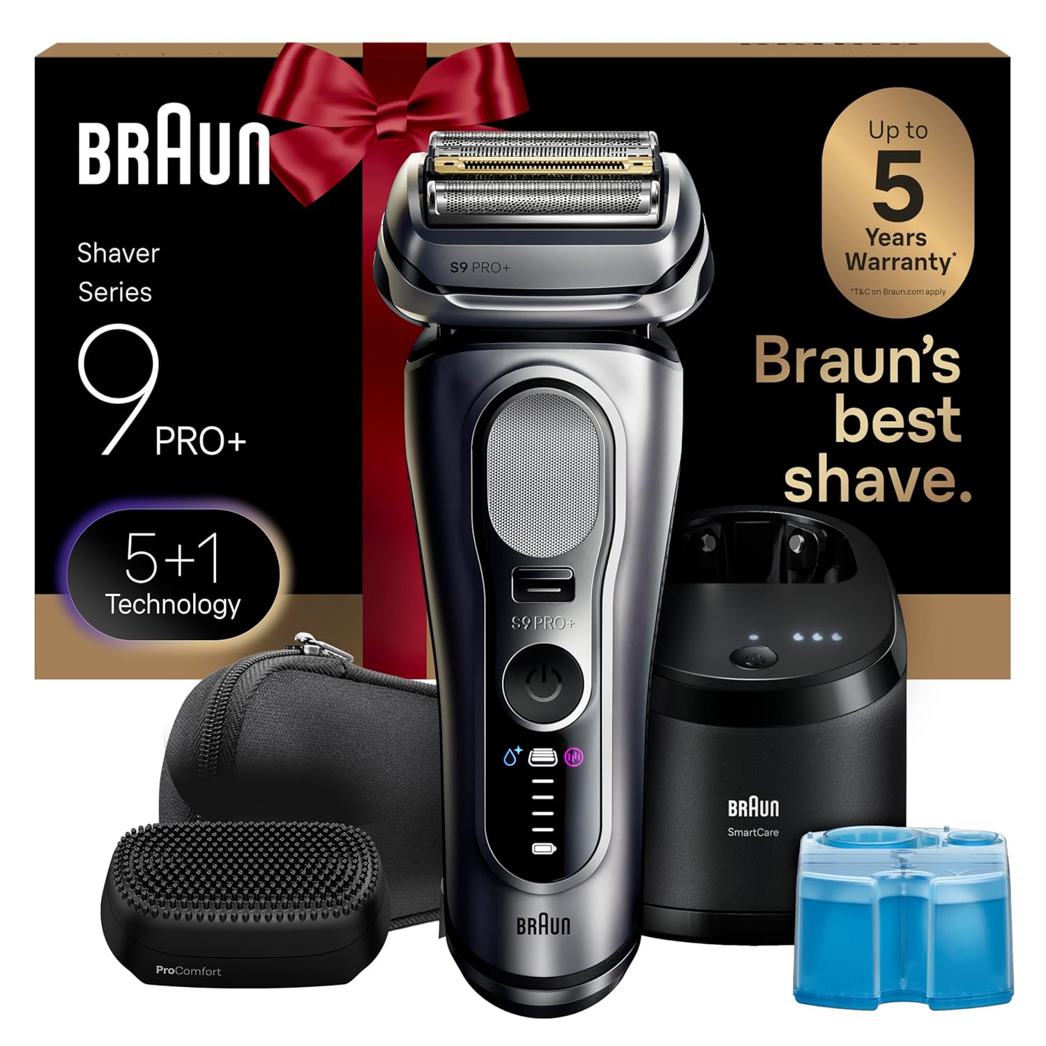 Series 9 PRO+ Electric Shaver, Wet & Dry Razor, Pro SensoAdapt, 6in1 SmartCare Center, 9697CC, Silver, Holiday Gifts for Men