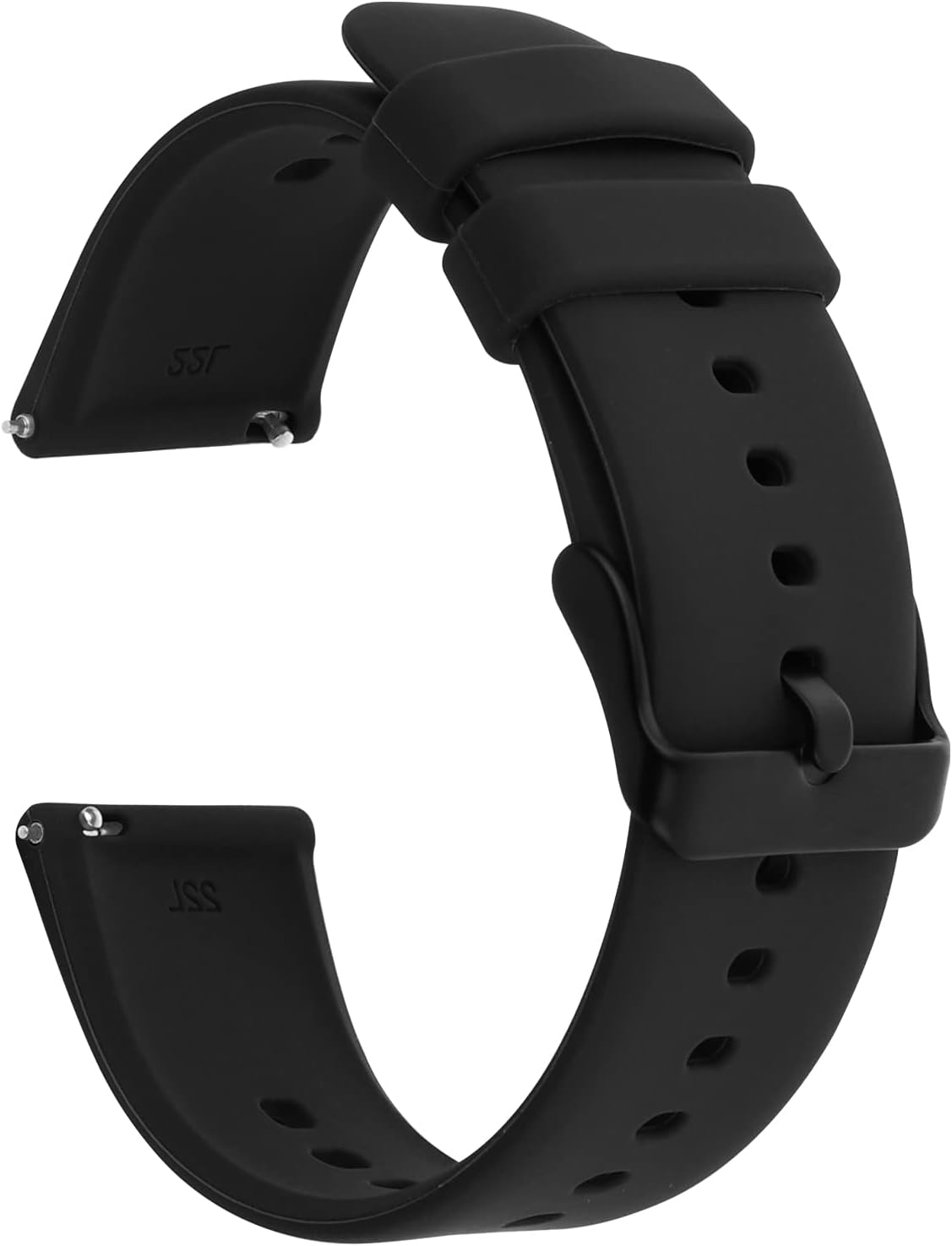 TIESOME Silicone Watch Bands, Quick Release Waterproof Soft Rubber Replacement Straps with Silver Plated Stainless Steel Buckle Compatible with Smart Watch Sport Watch for Men Women 22mm Black