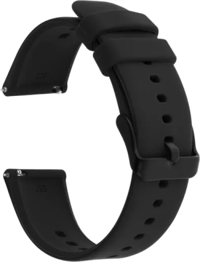 TIESOME Silicone Watch Bands, Quick Release Waterproof Soft Rubber Replacement Straps with Silver Plated Stainless Steel Buckle Compatible with Smart Watch Sport Watch for Men Women 22mm Black