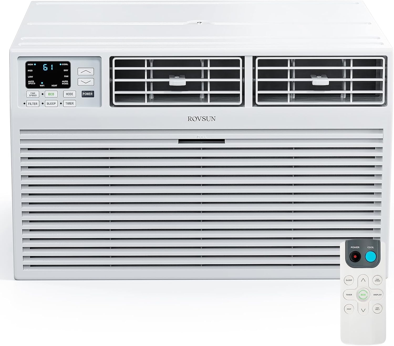 12000 BTU Through the Wall Air Conditioner with Remote Control, 4-in-1 Wall AC Unit, Heater, Dehumidifier & Fan with Timer for Bedroom, Apartment, Dorm up to 450 Square Feet, 230V/60Hz 12000 BTU-Cool & Heat