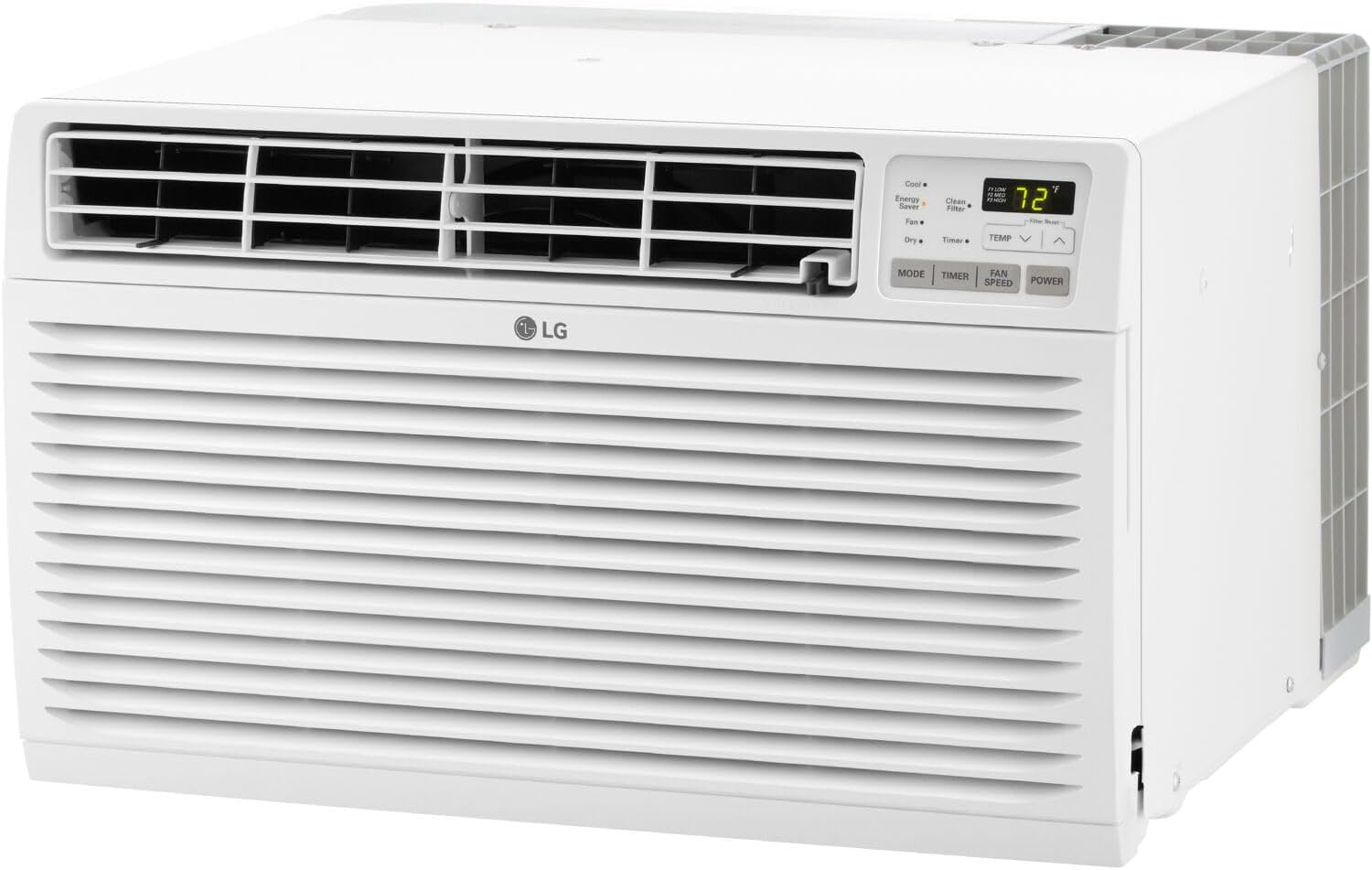 11,800 BTU Through the Wall Air Conditioner, 115V, Cools up to 530 Sq - Ft - for Bedroom, Living Room, Apartment, with Remote, 3 Cool & Fan Speeds, Universal design fits most sleeves, White 11800 BTU Cool Only 115V White