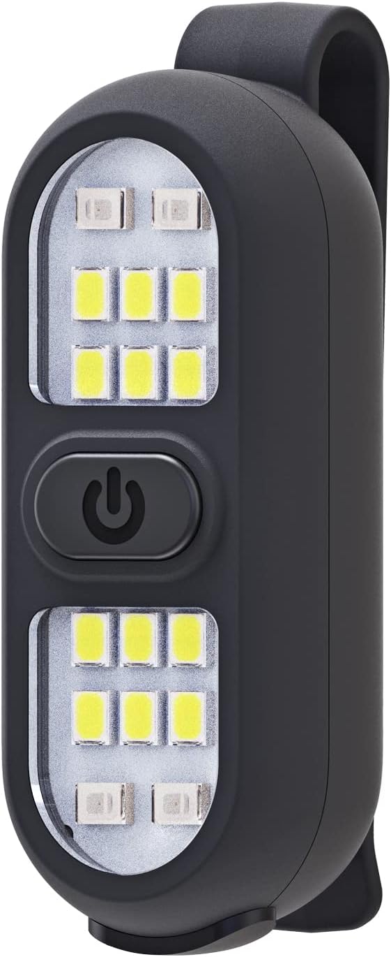 Clip on Flashlight, Running Lights for Runners Dog Light for Dog Walking at Night Rechargeable Safety Portable EDC Flashlight Gift for Runners Hands Free LED Work Light Flashing Camping Hiking Gear Black