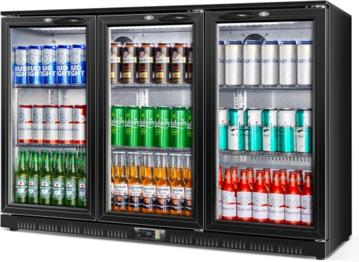 Beverage Refrigerator, 53.15W Inch 12 Cu.Ft Drink Fridge, Back Bar Beer Fridge with 3 Glass Door, 35.43" Height Beverage Cooler, Built-in & Undercounter Commercial Back Bar Cooler for Kitchen Shop Bar 52" Three Doors Back Bar Cooler
