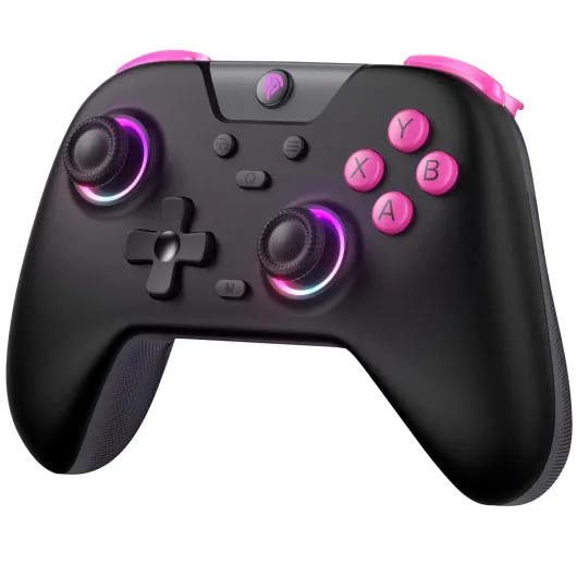 X05 2.4g Wireless Gaming Controller for PC/Steam/iPhone/Android/Switch - Bluetooth Controller Gamepad with Hall Effect, RGB Lights and Turbo, Anti-Drift Controller black