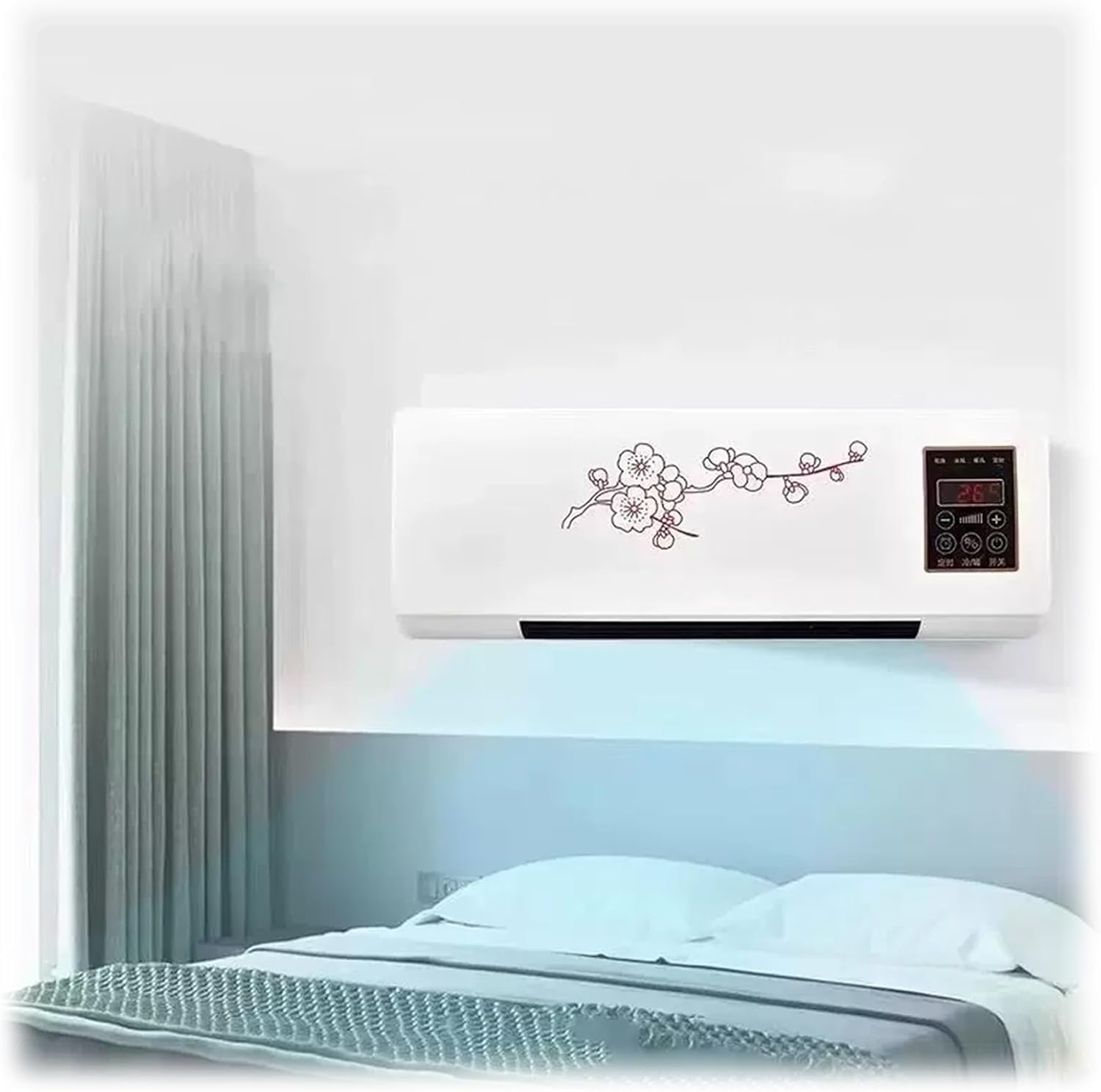 Mini Wall Mounted Air Conditioner Quiet Wall AC Unit For Bedroom 2 In 1 Smart Air Conditioner Cooler And Heater Combo With Remote Control, Portable Air Conditioner For Bedroom, Garage, Nursery 1 Count (Pack of 1)