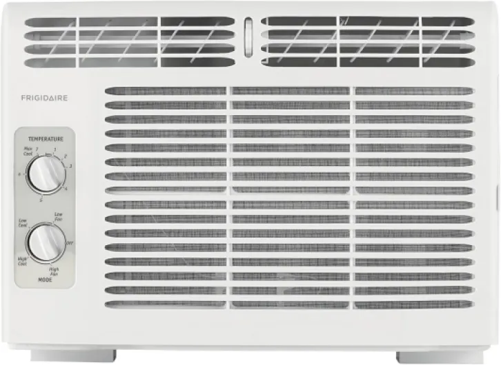 5,000 BTU Window-Mounted Air Conditioner, Cools Up to 150 Sq - Ft., Quiet Operation, Effortless Temperature Control, 2 Fan Speeds, Auto Restart, White 5,000 BTU Mechanical Controls