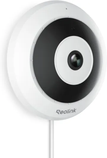 6MP PoE IP Fisheye Camera with 360° View, Surveillance for Home/Office Security, Smart Human Detection, Two Way Talk, Ceiling/Wall/Desk Mount, Multiple Panoramic Display Views, FE-P(White)