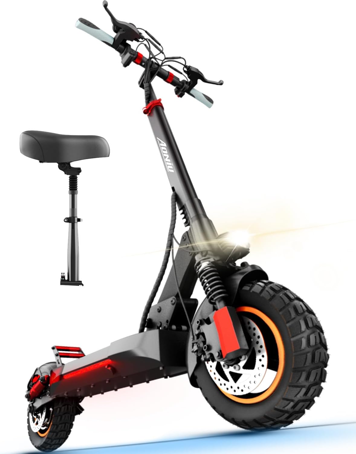 M4 Electric Scooter for Adults with seat 25-30 mph Fast Speed Heavy Duty 300+ lbs 10 inch Off Road Foldable e Scooter Mobility e Scooters for Girls Men Teens 31-37 Miles Long Range Bike 31Miles-28Mph