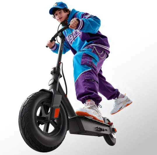Electric Scooter for Adults, 23 Mph Max Speed, 30 Miles Range,Off Road Electric Scooter for All Terrain, 10" Solid Rear Tire and Pneumatic Front Tire, EScooter with Dual Suspension 30mile-23mph-B18A