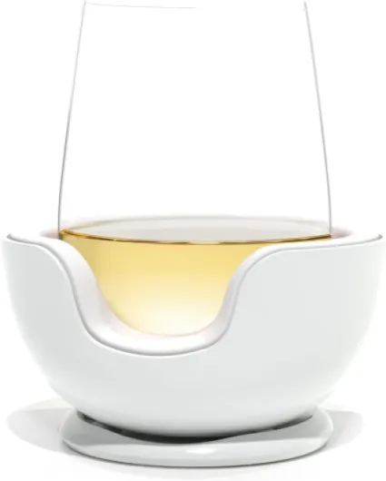 Stemless Wine Glass Chiller - Keep the Chill In Your Glass - Made in the USA - Separable & Refreezable Chill Cradle - Actively Chills Stemless Glassware - Quartz, Single Stemless Quartz Stemless Single