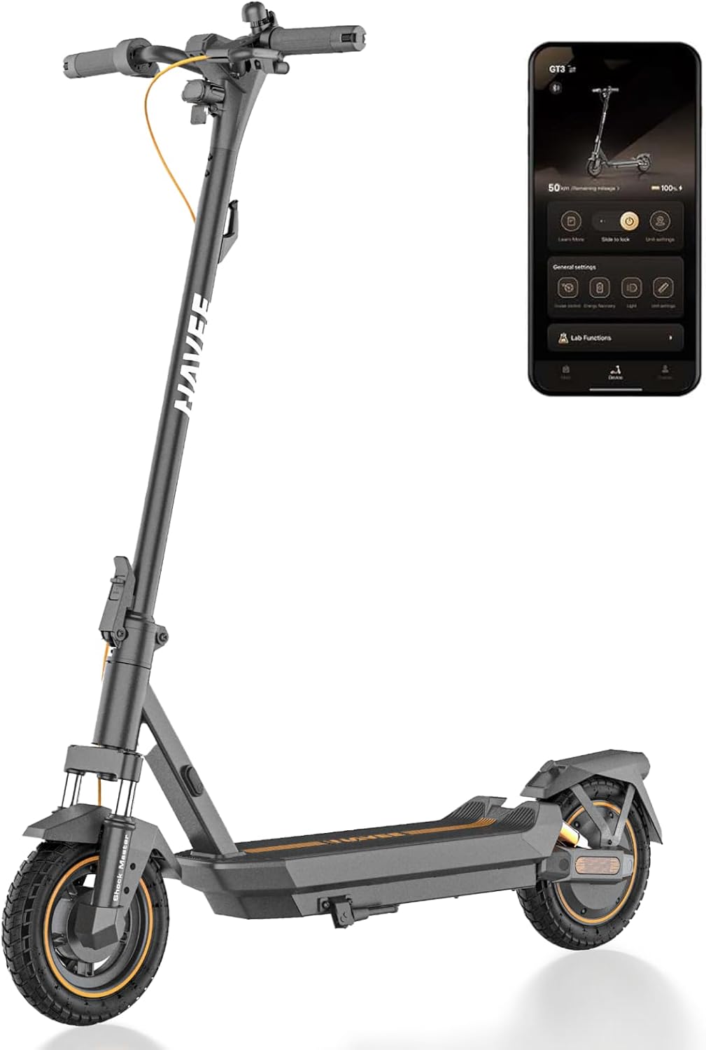 GT3/ST3 Series Electric Scooter, 20/25 MPH Top Speed, 47/38/30 Miles Max Range, 1000W/1350W Motor with Dual Suspension, 10" Tires All Terrain, Heavy Duty, Foldable for Adults Teens (UL2272) NAVEE GT3 Pro 1000W 37Miles