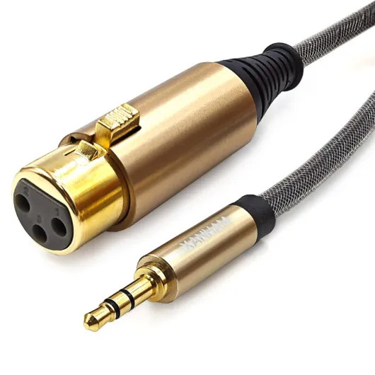 XLR Female to 3.5mm (1/8") Male Jack 6.6 Feet/2 Meter TRS Unbalanced Cable Compatible with iPhone, iPod, MP3 Player, Laptop, Voice Recorder and More 6.6Feet/2M