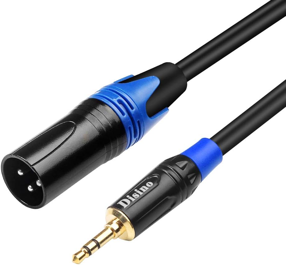 3.5mm to XLR Cable, Unbalanced 1/8 inch Mini Jack TRS Stereo Male to XLR Male Microphone Audio Cable - 6.6 FT