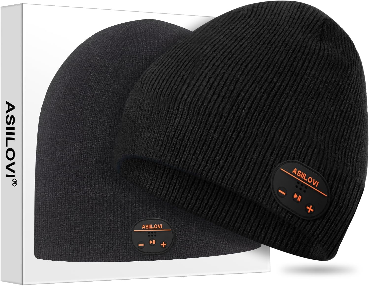 Bluetooth Beanie, Double-Layer Wool Lining Bluetooth Hat Beanie for Men/Women/Teens/Family, 20hrs Playing, Gift Packaging for Christmas Stocking Stuffers Thanksgiving (001-Black)