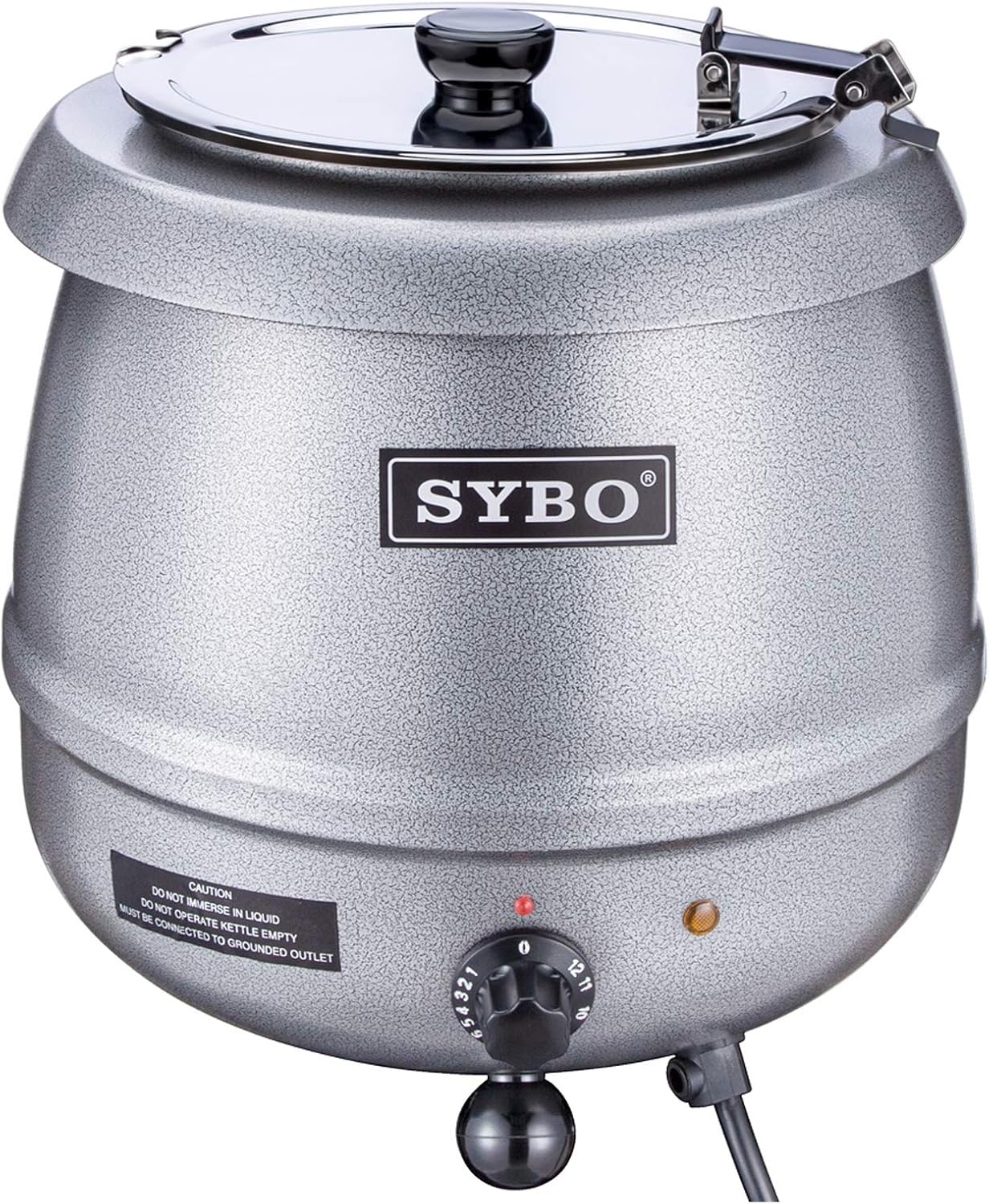 SB-6000-2G Commercial Grade Soup Kettle with Hinged Lid and Detachable Stainless Steel Insert Pot for Restaurant and Big Family, 10.5 Quarts, Silver