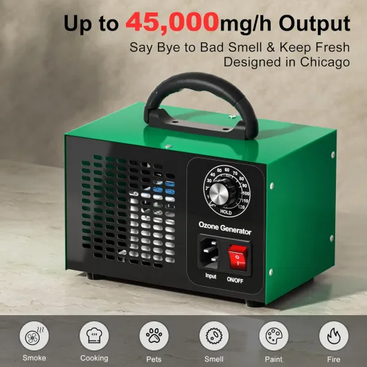 Ozone Generator 45,000mg/h, Industrial O3 Deodorizer for Areas of 2500 Square Feet - High Capacity Ozone Machine Air Ionizer Odor Clean