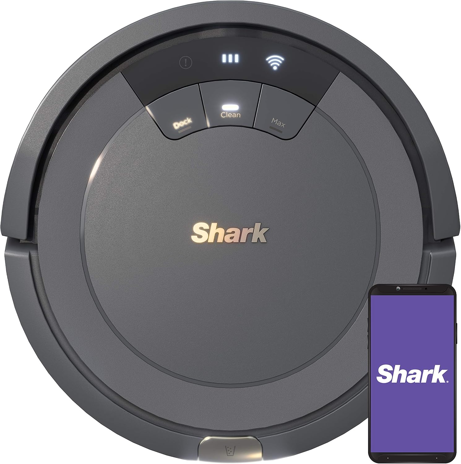 AV753 ION Robot Vacuum, Tri-Brush System, Wifi Connected, 120 Min Runtime, Works with Alexa, Multi Surface Cleaning, Grey ION Robot (Grey)