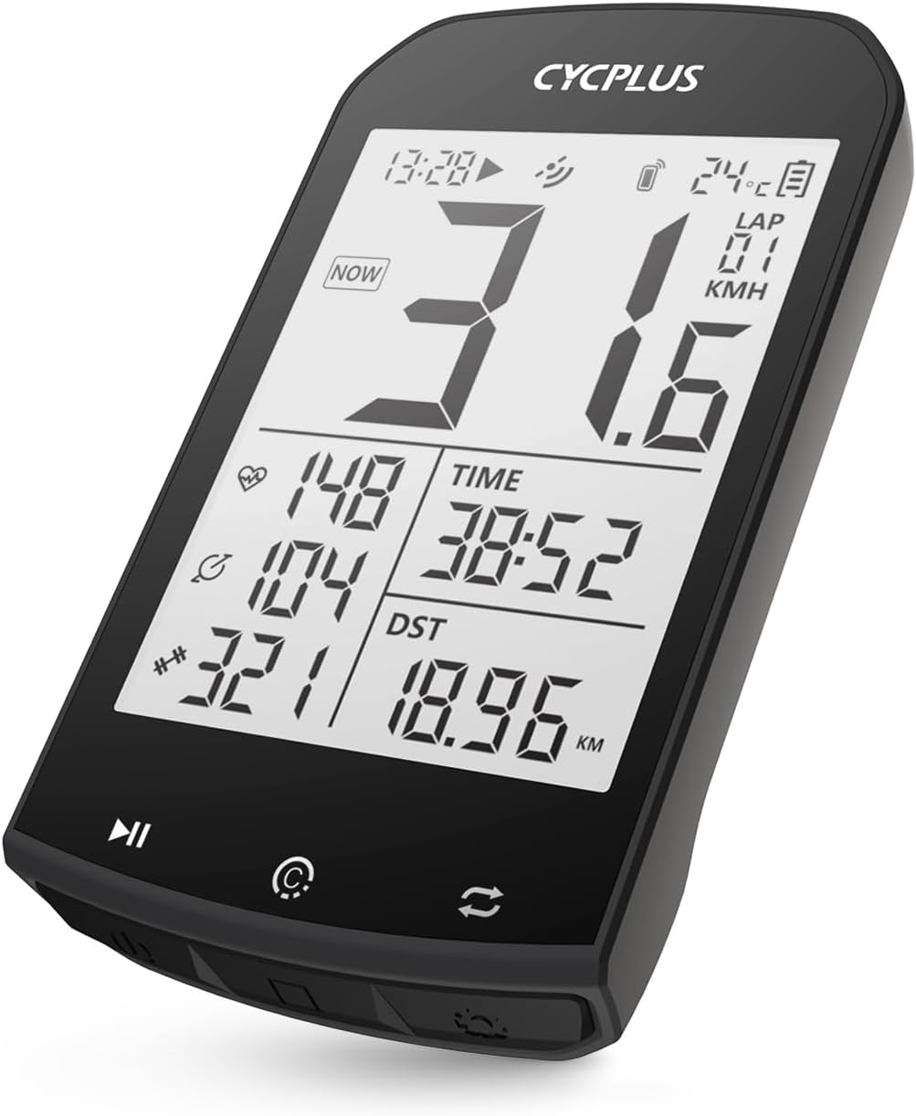 GPS Wireless Bike Computer, Cycling Computer GPS with Bluetooth/ANT+, Bike Speedometer with 2.9" LCD Screen, Auto Backlight IPX6 Waterproof (New Upgraded) M1